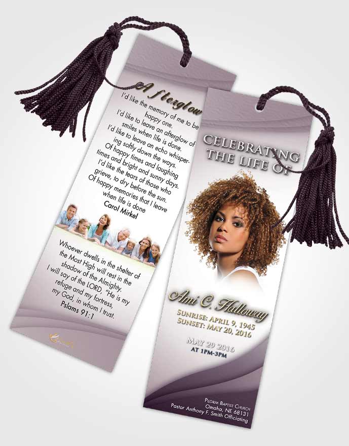 Funeral Bookmark Template Afternoon Magnificence