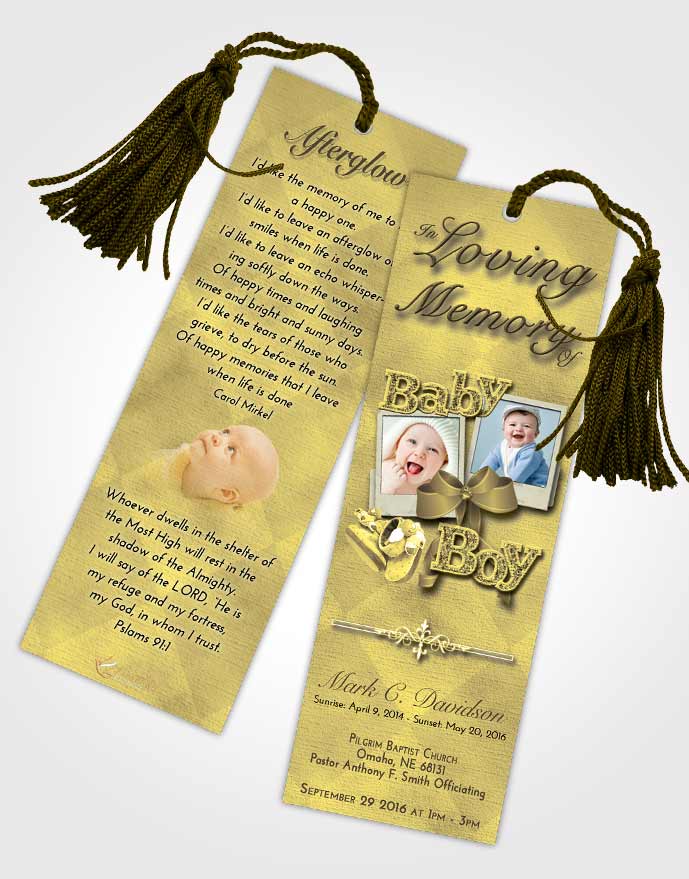 Funeral Bookmark Template At Dusk Baby Boy