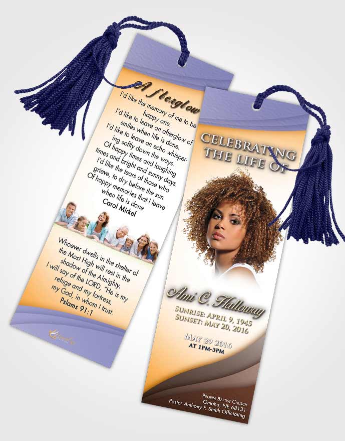 Funeral Bookmark Template Devoted Magnificence