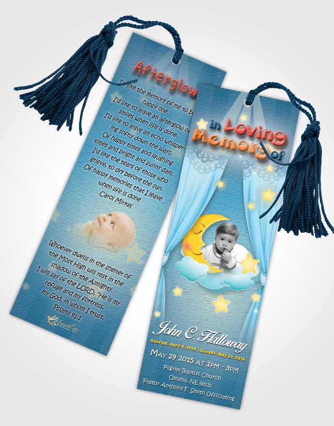 Funeral Bookmark Template Early Morning Childrens Innocence