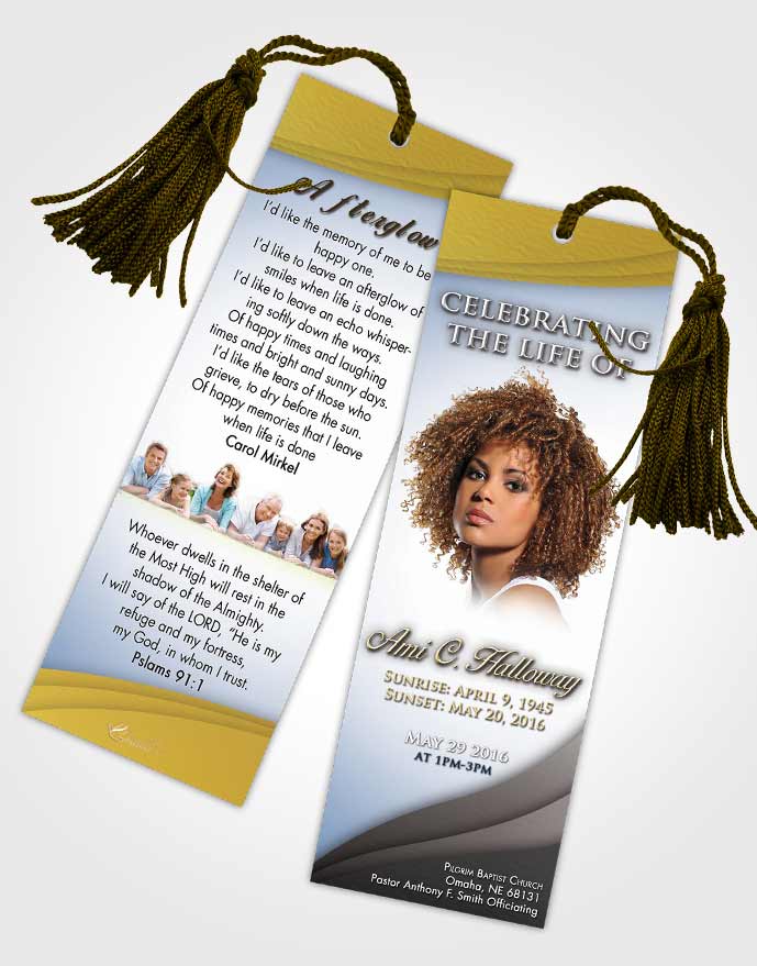 Funeral Bookmark Template Early Morning Magnificence