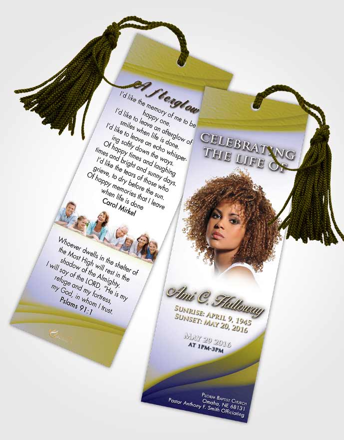 Funeral Bookmark Template Evening Magnificence