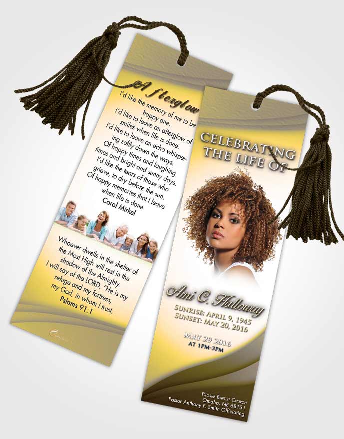 Funeral Bookmark Template Fall Magnificence