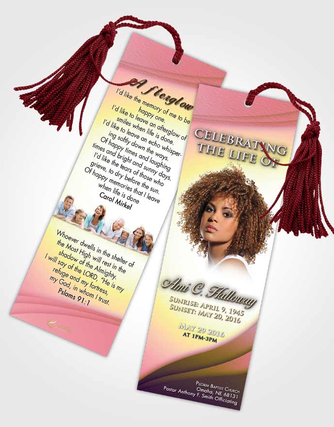 Funeral Bookmark Template Loving Mix Magnificence