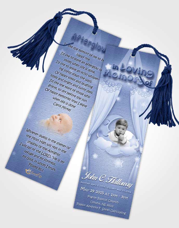 Funeral Bookmark Template Misty Childrens Innocence