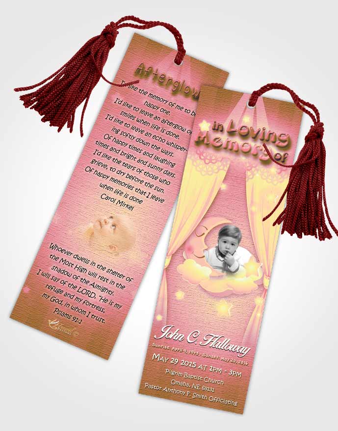 Funeral Bookmark Template Morning Lavender Childrens Innocence