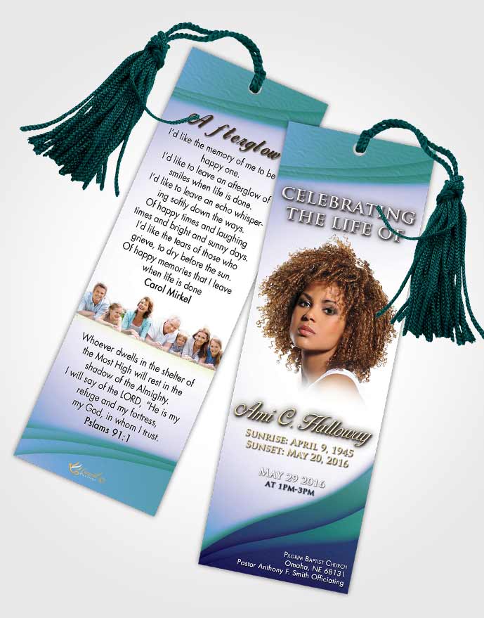 Funeral Bookmark Template Oceans Magnificence