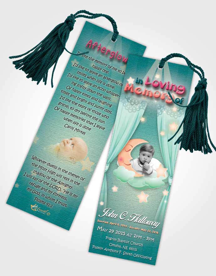 Funeral Bookmark Template Playful Childrens Innocence