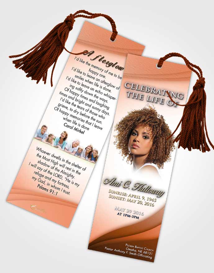 Funeral Bookmark Template Prime Magnificence