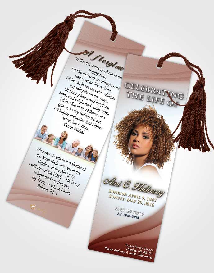 Funeral Bookmark Template Ruby Love Magnificence