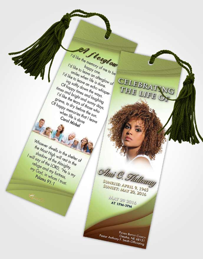 Funeral Bookmark Template Serene Magnificence