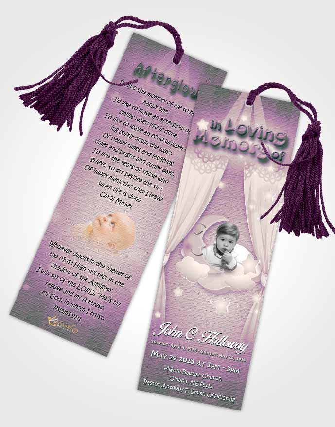 Funeral Bookmark Template Soft Childrens Innocence