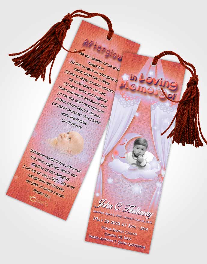 Funeral Bookmark Template Sunny Childrens Innocence