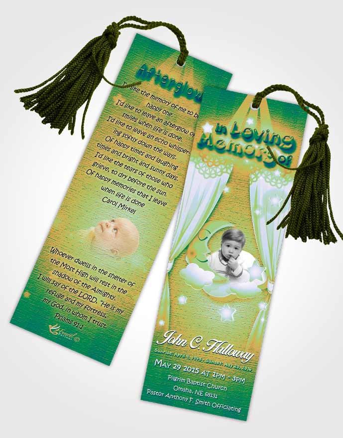 Funeral Bookmark Template Sweet Childrens Innocence