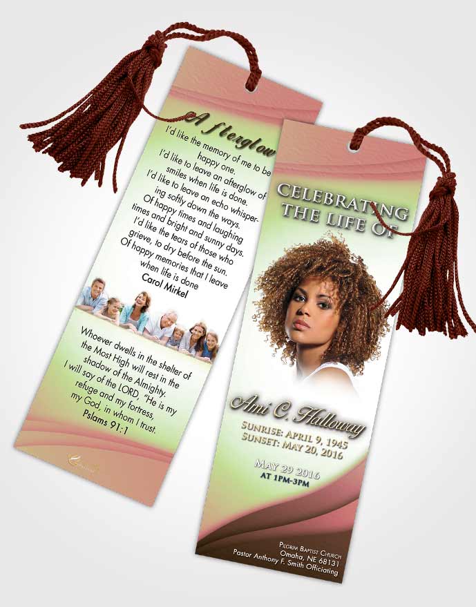 Funeral Bookmark Template Sweet Magnificence