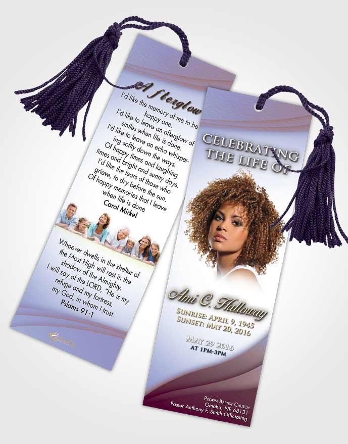 Funeral Bookmark Template Timeless Magnificence