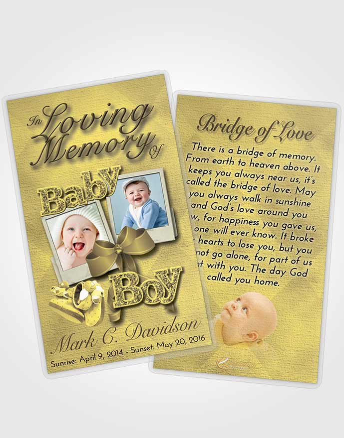 Funeral Prayer Card Template At Dusk Baby Boy