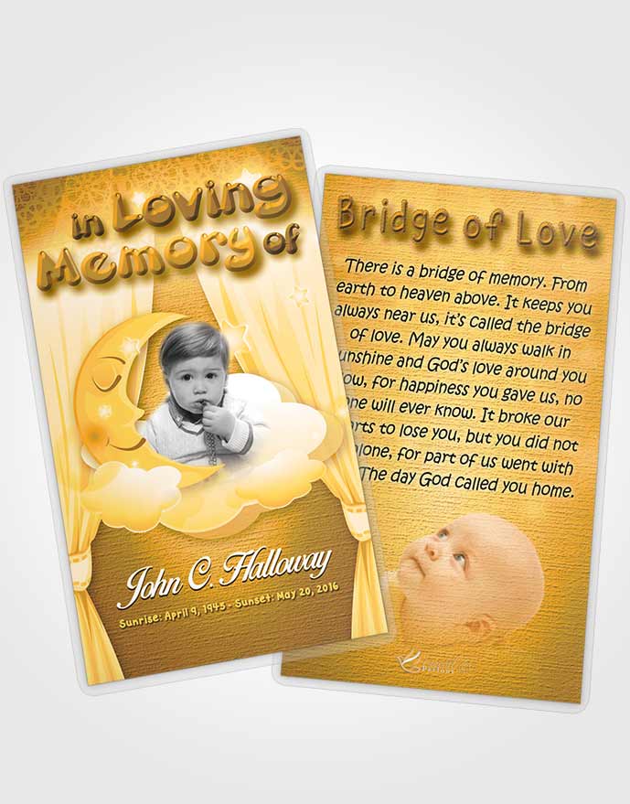 Funeral Prayer Card Template Golden Childrens Innocence
