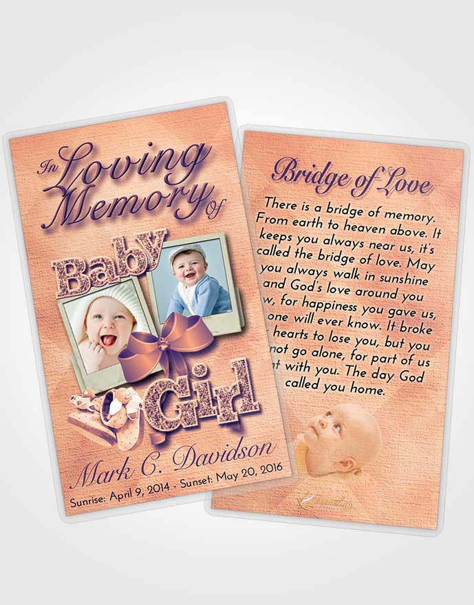 Funeral Prayer Card Template Lavender Sunset Childrens Innocence