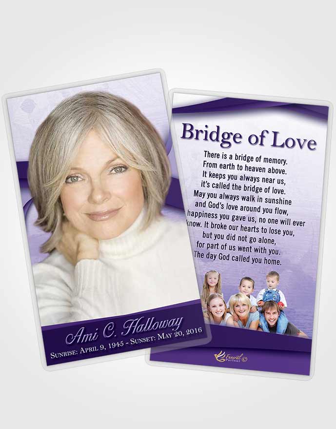 Funeral Prayer Card Template Loving Lavender Wisdom