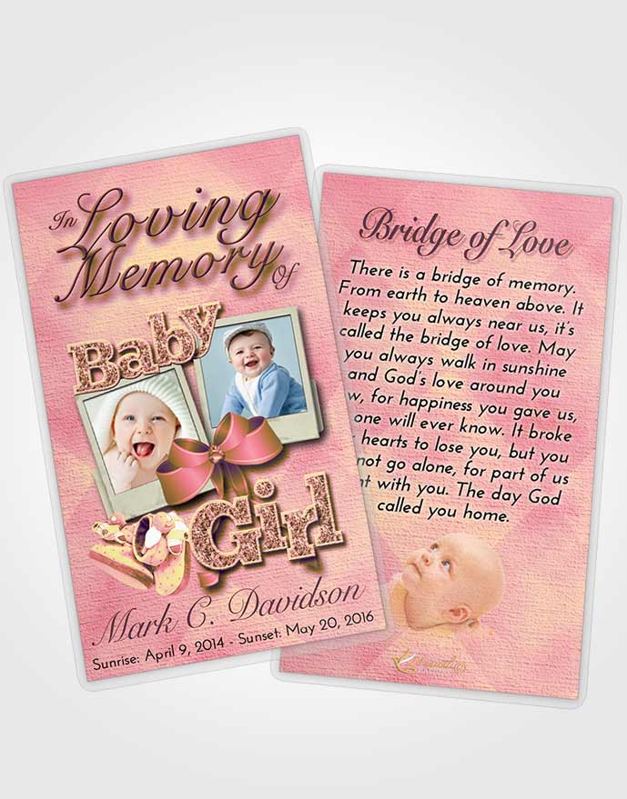 Funeral Prayer Card Template Loving Mix Baby Girl