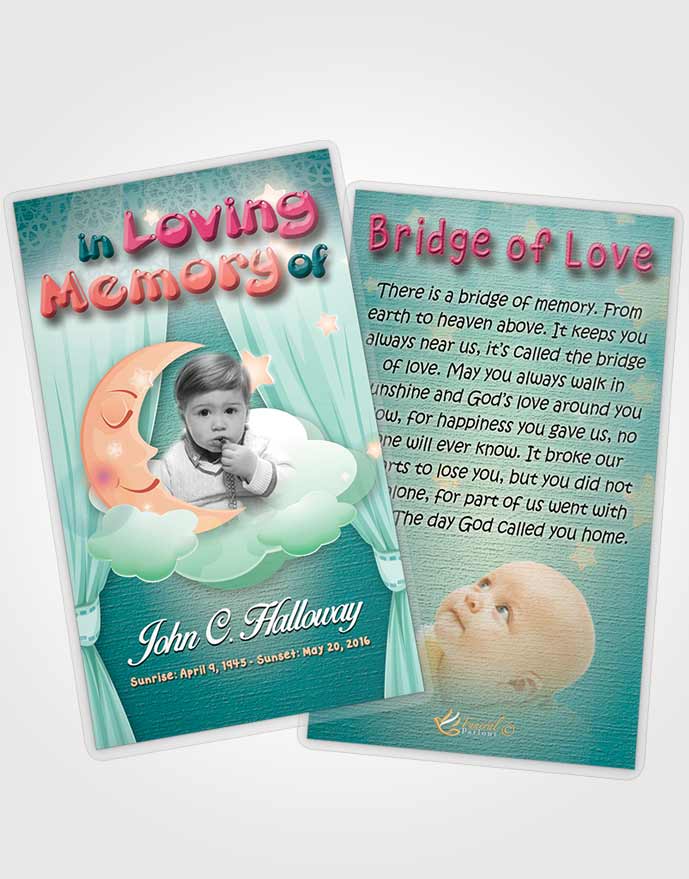 Funeral Prayer Card Template Playful Childrens Innocence