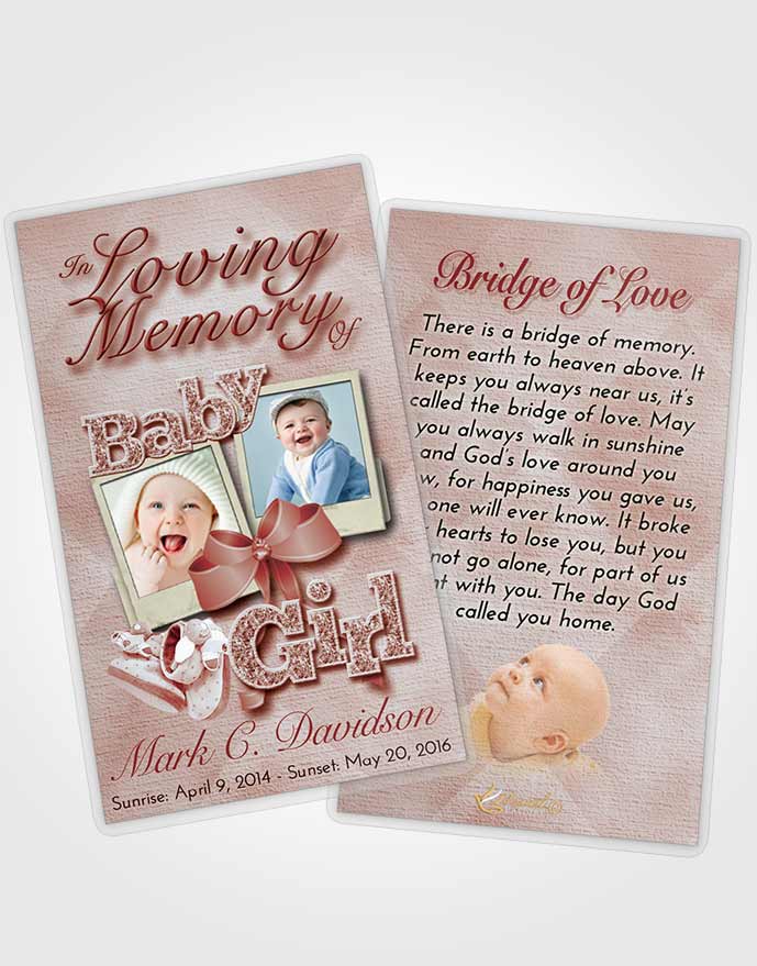 Funeral Prayer Card Template Ruby Love Baby Girl