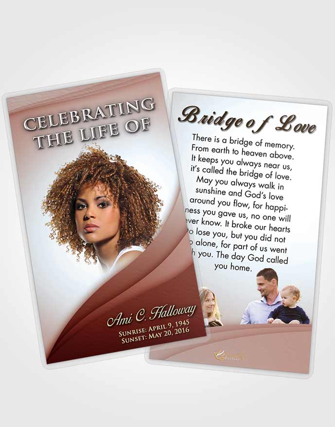 Funeral Prayer Card Template Ruby Love Magnificence