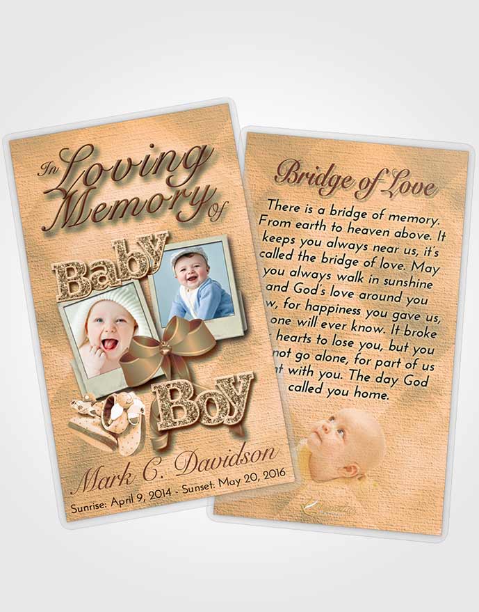 Funeral Prayer Card Template Soft Dusk Majesty Baby Boy