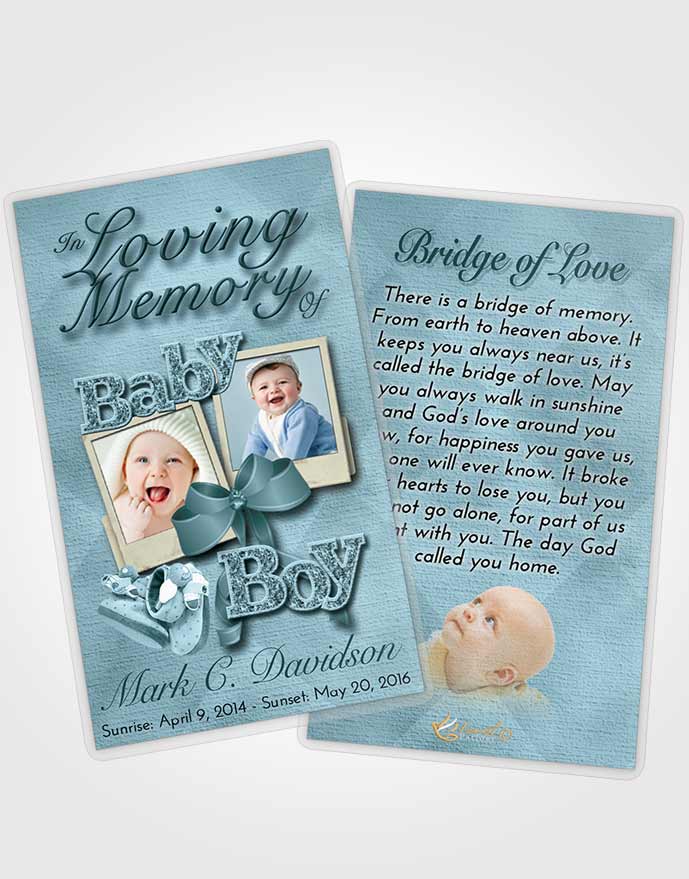 Funeral Prayer Card Template Soft Emerald Love Baby Boy