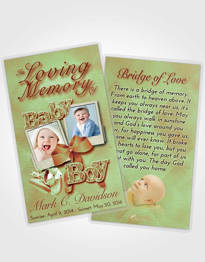 Funeral Prayer Card Template Strawberry Mist Baby Boy