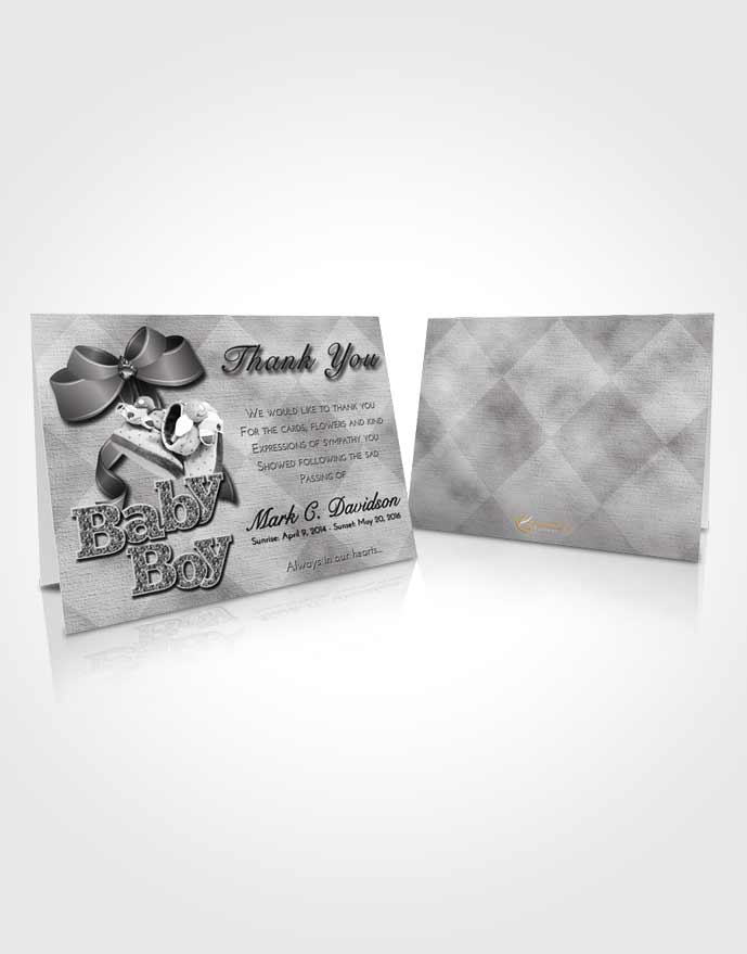 Funeral Thank You Card Template Black and White Baby Boy