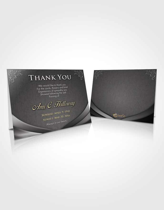 Funeral Thank You Card Black and White Magnificence
