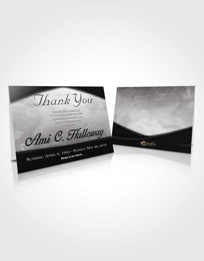 Funeral Thank You Card Black and White Wisdom