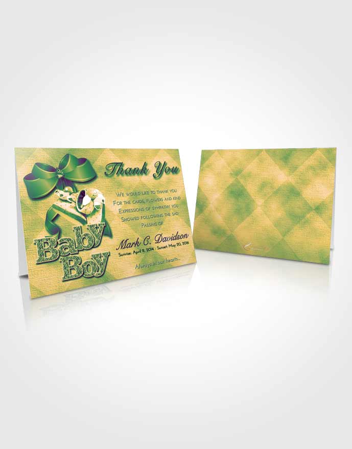 Funeral Thank You Card Template Emerald Serenity Baby Boy