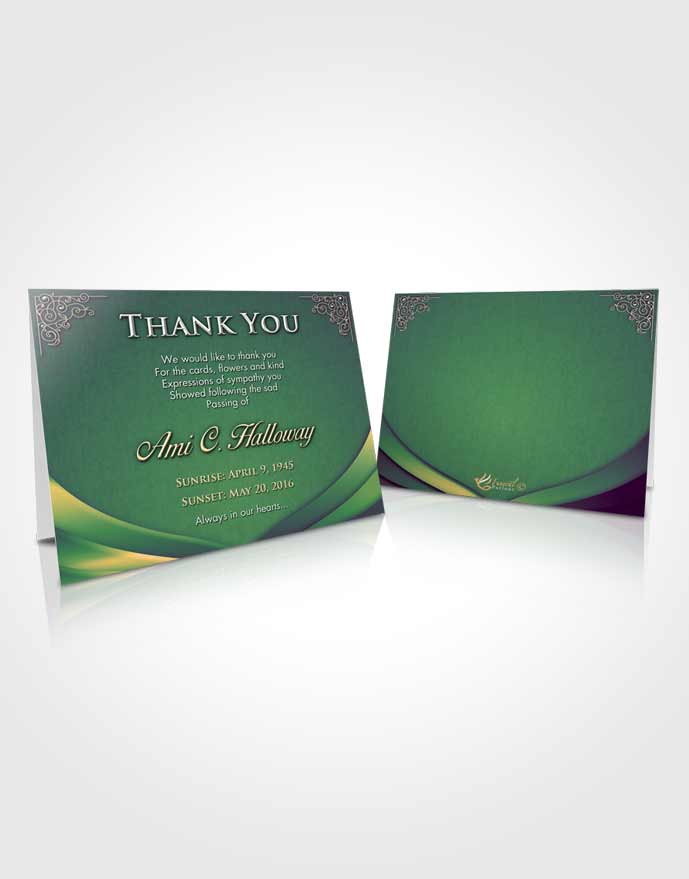 Funeral Thank You Card Emerald Serenity Magnificence