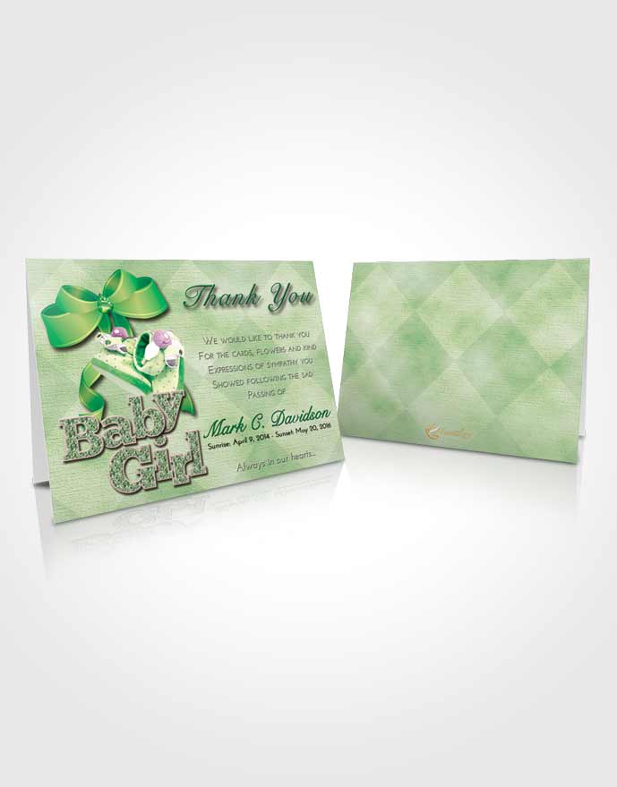 Funeral Thank You Card Template Emerald Sunrise Baby Girl