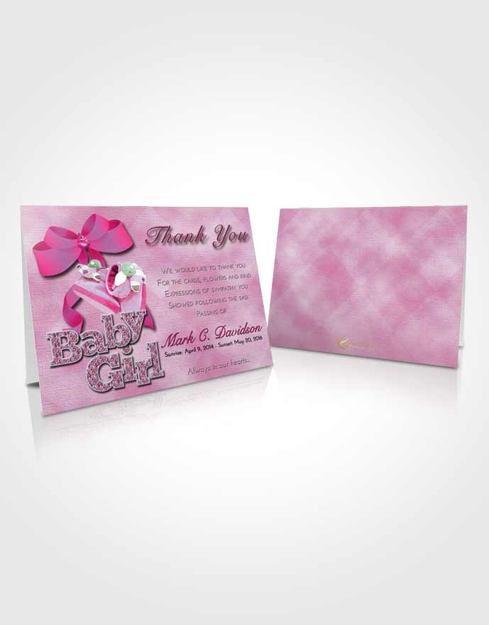 Funeral Thank You Card Template Hot Pink Majesty Baby Girl