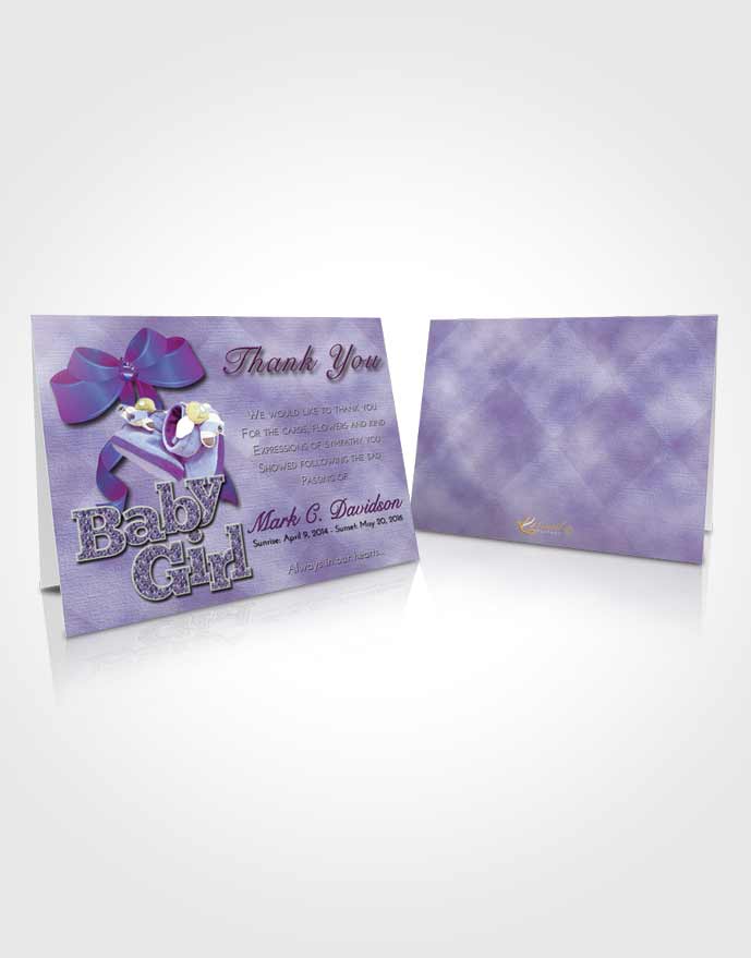 Funeral Thank You Card Template Lavender Beauty Baby Girl