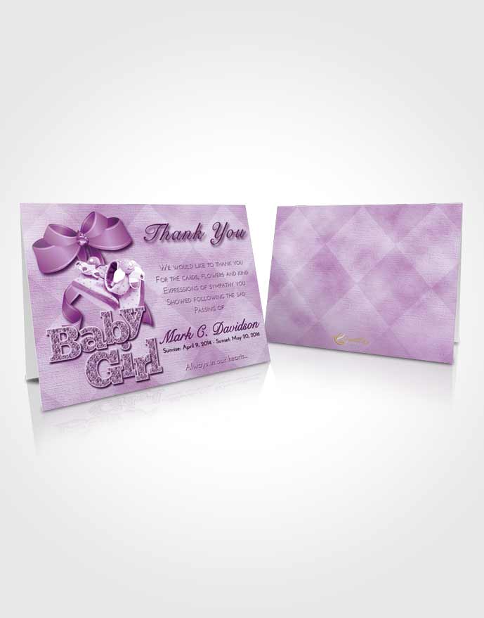 Funeral Thank You Card Template Lavender Sunrise Baby Girl