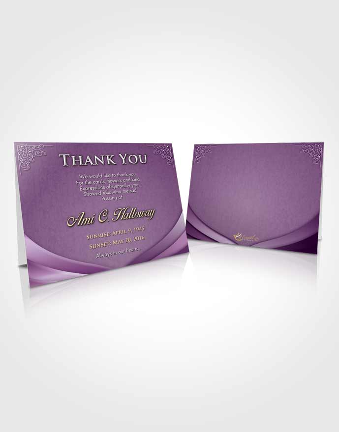 Funeral Thank You Card Lavender Sunrise Magnificence