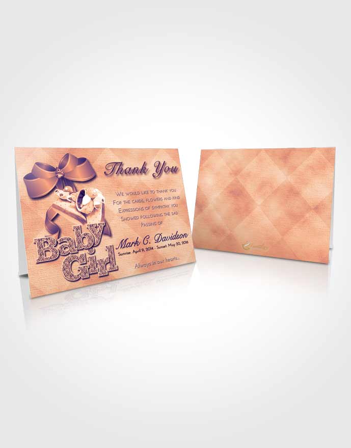 Funeral Thank You Card Template Lavender Sunset Baby Girl