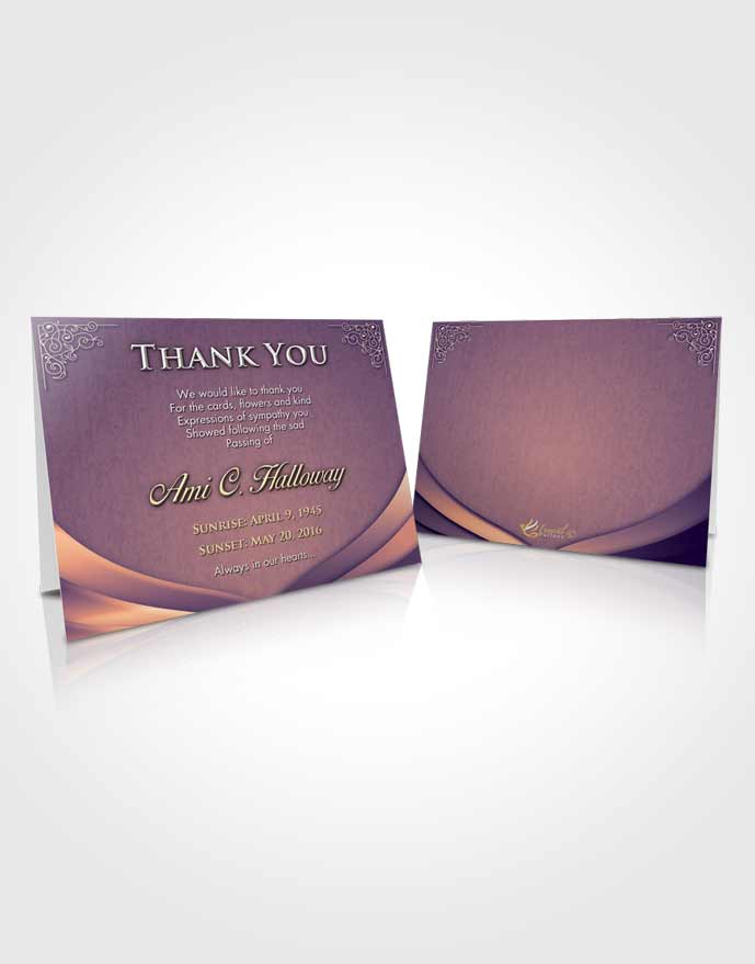 Funeral Thank You Card Lavender Sunset Magnificence