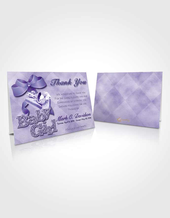 Funeral Thank You Card Template Loving Lavender Baby Girl