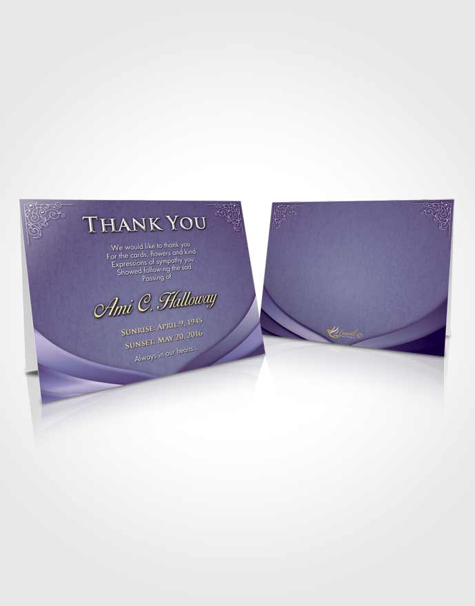 Funeral Thank You Card Loving Lavender Magnificence