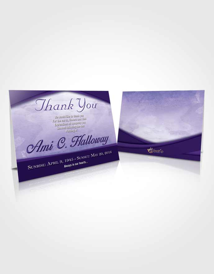 Funeral Thank You Card Loving Lavender Wisdom