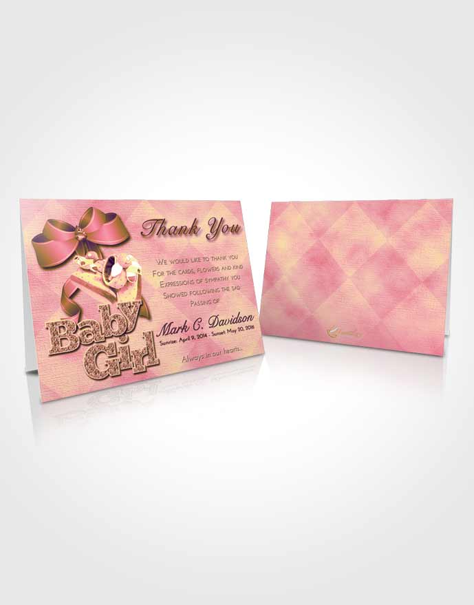 Funeral Thank You Card Template Loving Mix Baby Girl