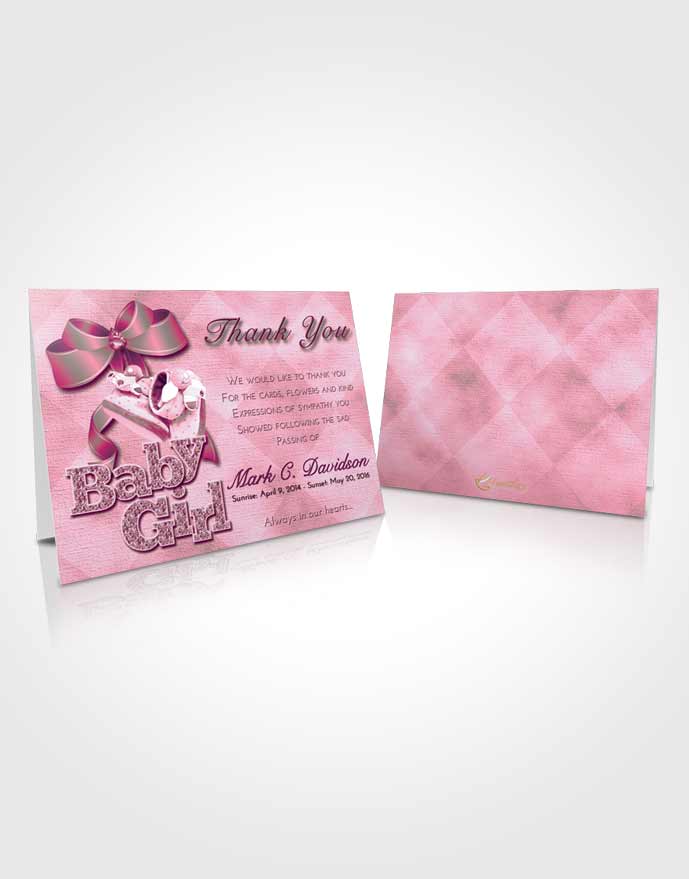 Funeral Thank You Card Template Pink Faith Baby Girl