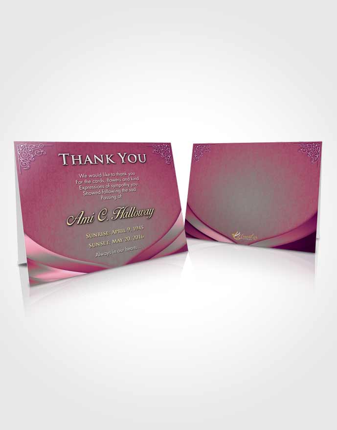 Funeral Thank You Card Pink Faith Magnificence