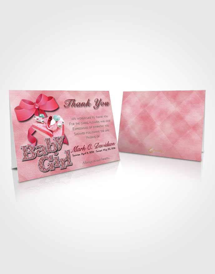 Funeral Thank You Card Template Pink Love Baby Girl